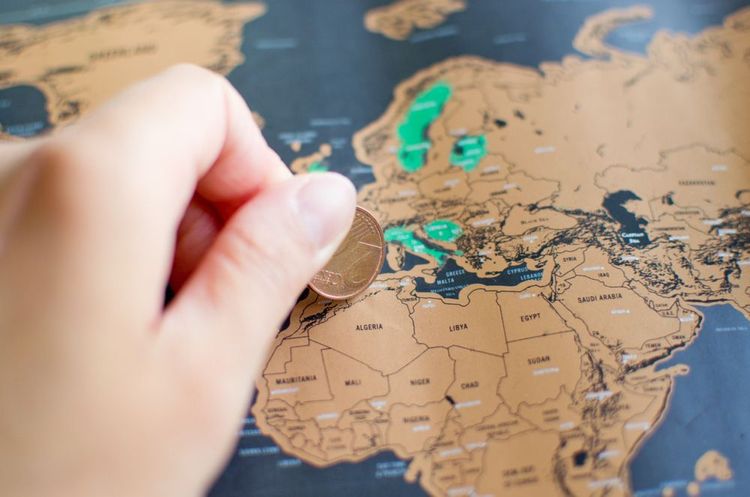 Une carte du monde à gratter