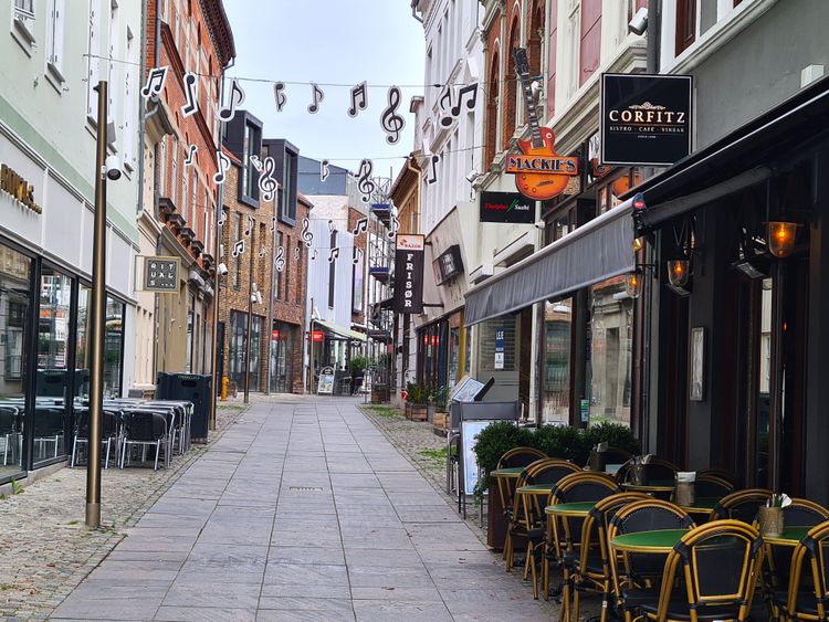 Une rue du centre historique d'Horsens, Danemark