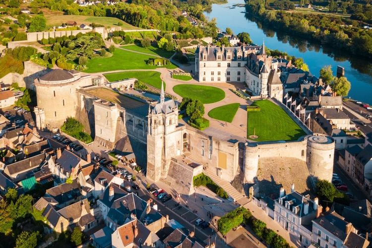Vue aérienne du château d'Amboise
