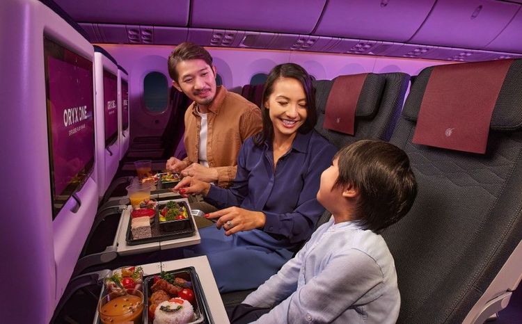 Restauration à bord d’un vol Qatar Airways