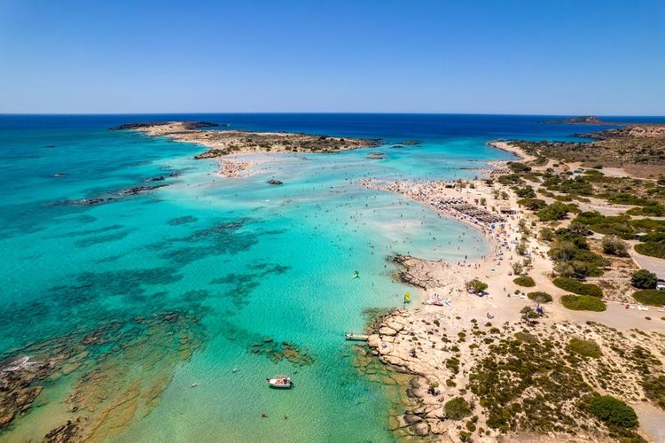 La plage d'Elafonisi en Crète