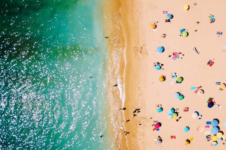 Vue aérienne d'une plage portugaise