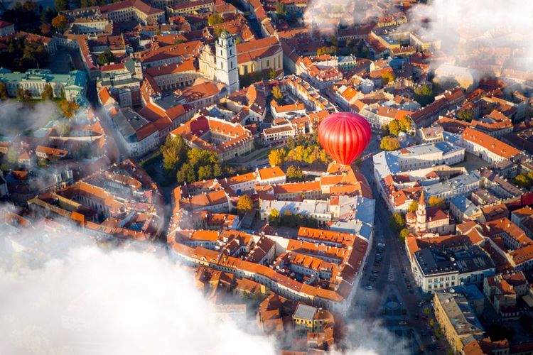 Vilnius vue depuis les nuages