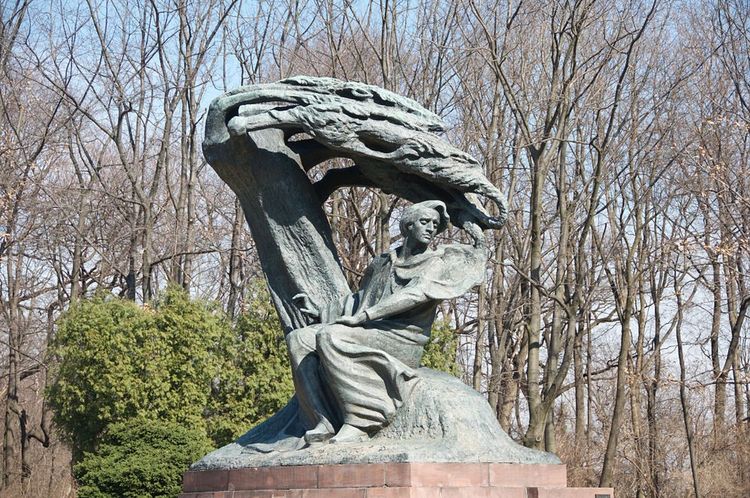 Le Monument à Frédéric Chopin dans la partie supérieure du parc Łazienki de Varsovie, près de l'avenue Ujazdów