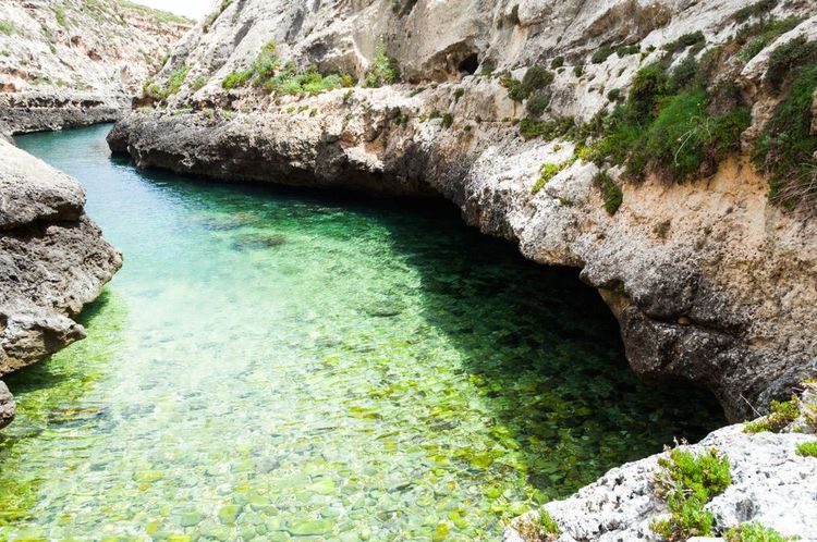 La crique de Wied il-Għasri sur l'île de Gozo, à Malte.