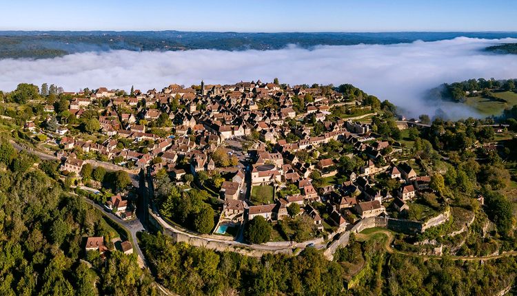 Vue aérienne sur Domme