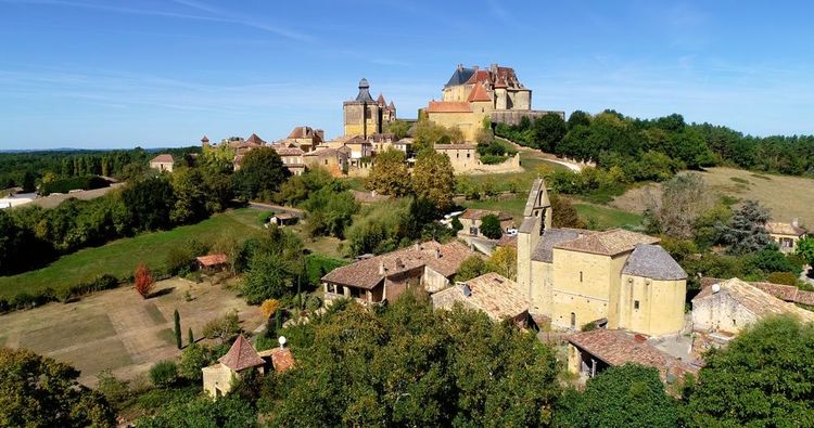 Vue aérienne de Monpazier.