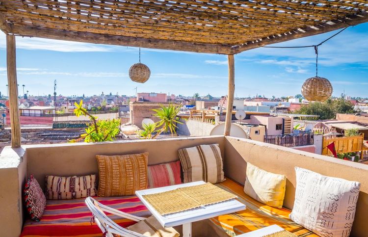Vue depuis un rooftop de Marrakech