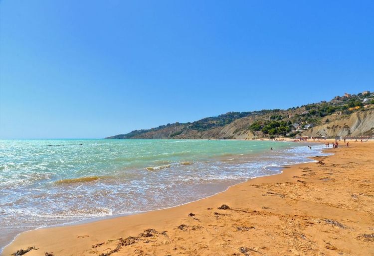 La plage de Mollarella, Licata, Sicile.