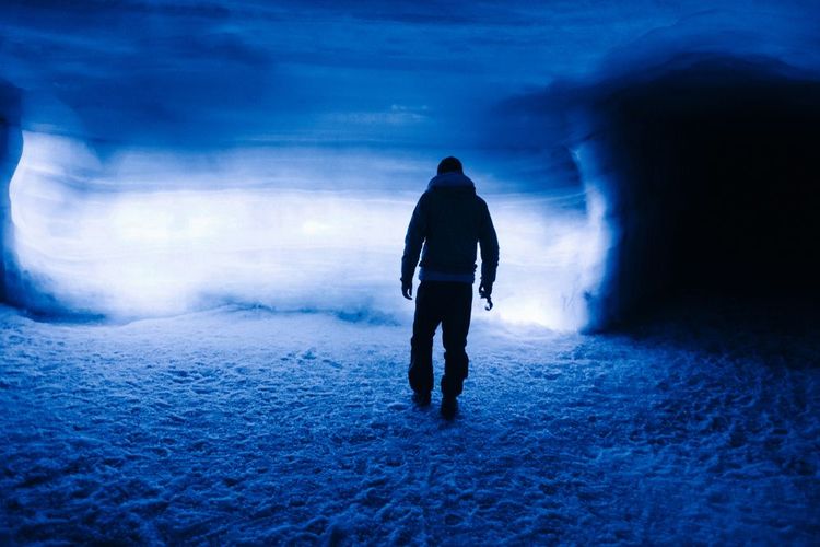 Sous le glacier Langjökull