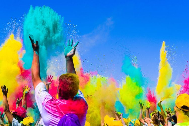 La Holi en Inde, au mois de mars