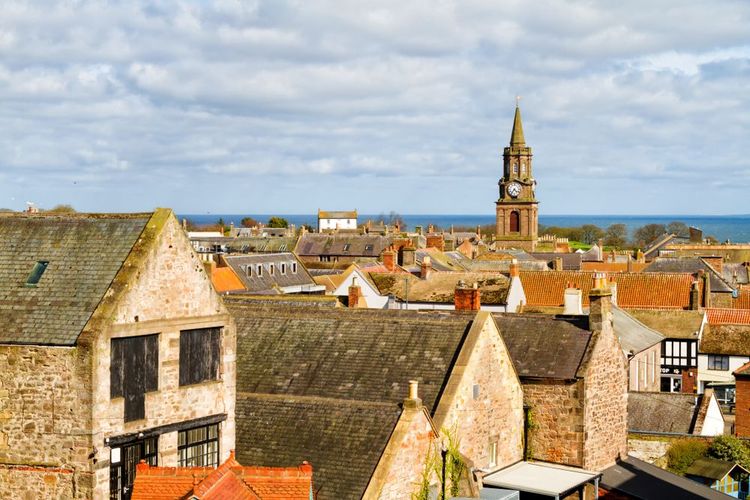 Vue aérienne de Berwick-upon-Tweed,