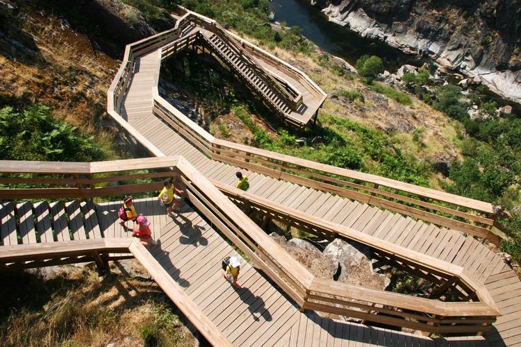 Les passerelles de Paiva forment des lacets de bois au-dessus de la rivière Paiva