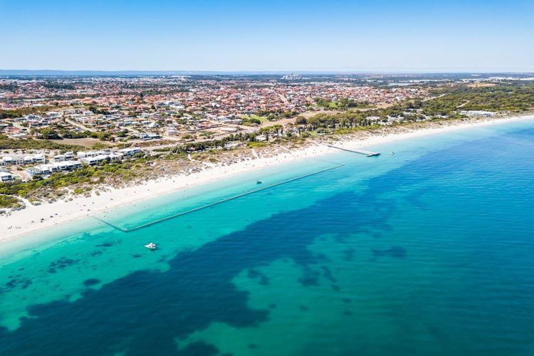 Coogee Beach and the marina at Port Coogee, Fremantle