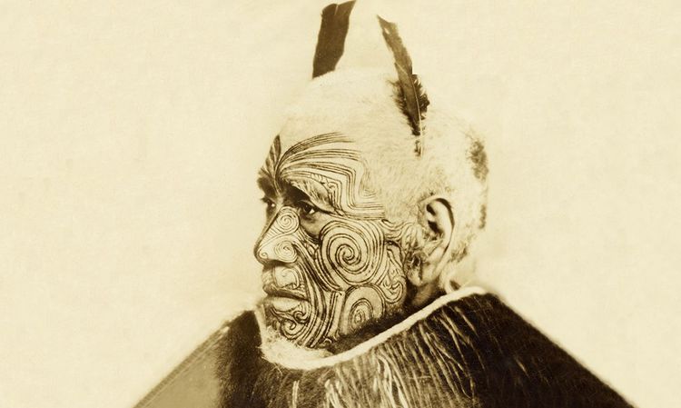 Maori des origines, tatouage caractéristique sur le visage