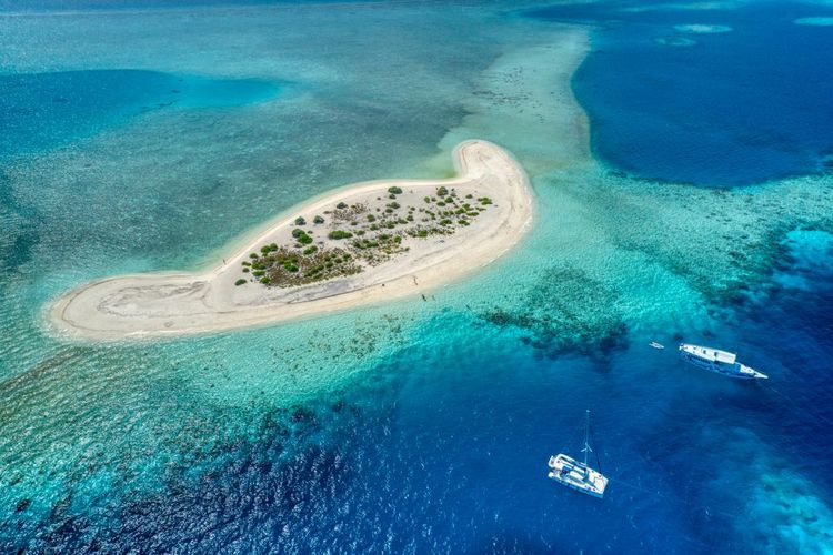Vue aérienne de l'Atoll Vaavu.