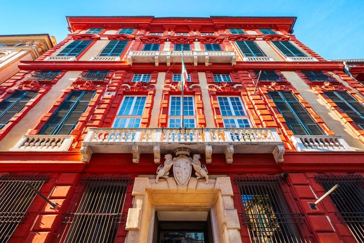 La façade du Palazzo Rosso.