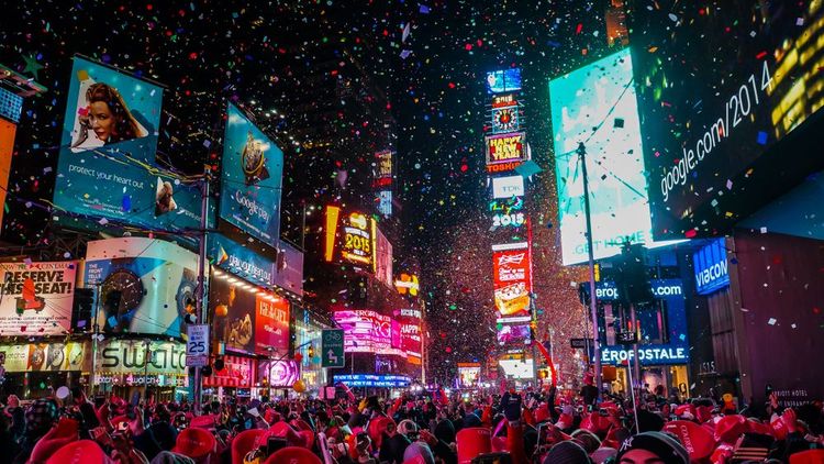 Nouvel An à Time Square, New York.