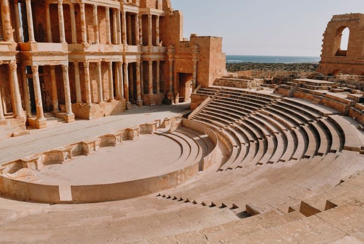 Ruines de la ville de Sabratha, les "trois villes" antiques de Tripoli romain, Libye.