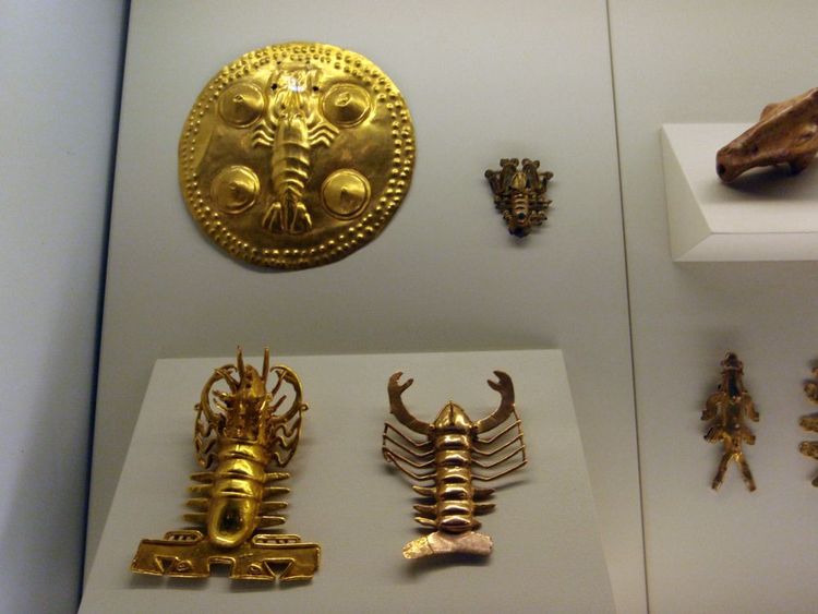 Une vitrine d’exposition du musée de l’or précolombien à San José