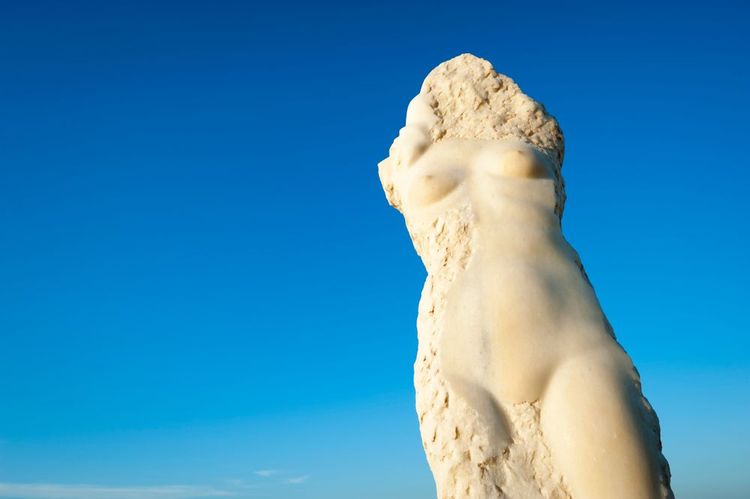 Le buste de marbre d'Ariadne, à Naxos