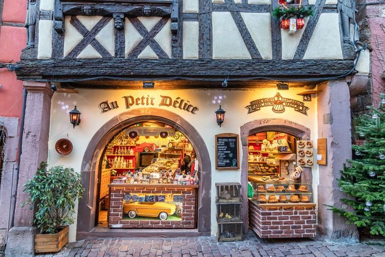 La vitrine d'un magasin de Bretzel.