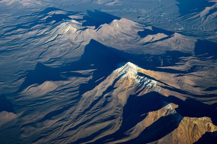 Vue aérienne de la Cordillère des Andes