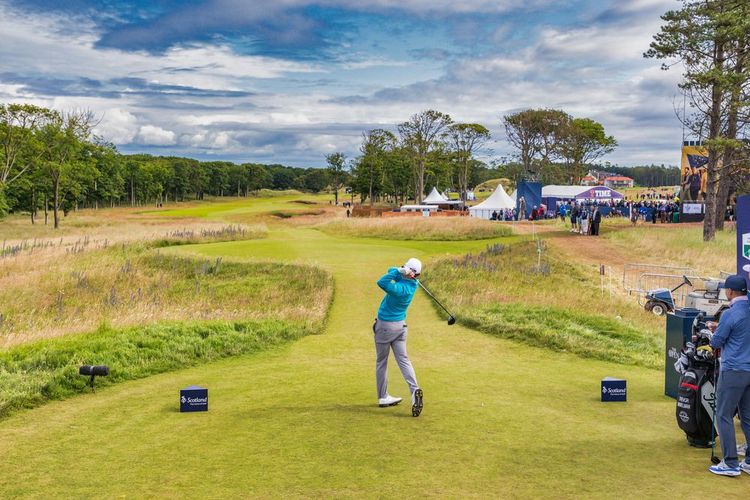 Un terrain de golf pendant les championnats à North Berwick, Ecosse