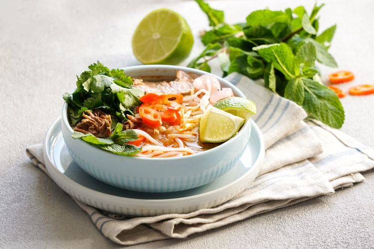 Bun Bo Hue, Bun Bo, soupe de nouilles de boeuf vietnamienne épicée.