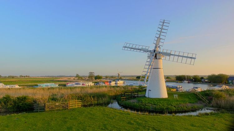 Le moulin à vent de Thurne sur les Norfolk Broads