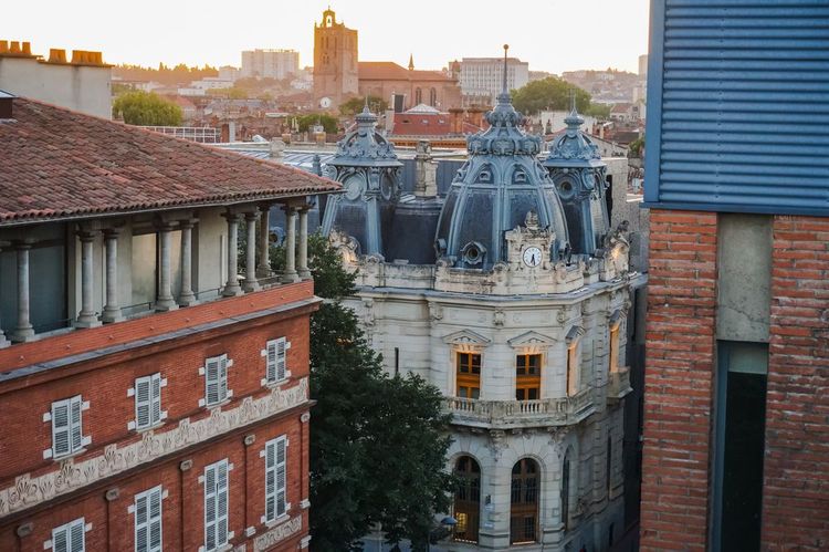 Blick auf die Dächer des Viertels