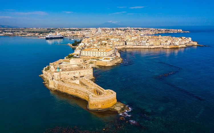  l'île d'Ortigia dans la ville de Syracuse, Sicile