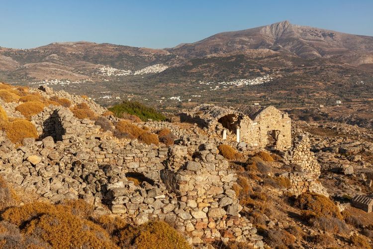 Les ruines d'Apano Kastro sur l'île de Naxos