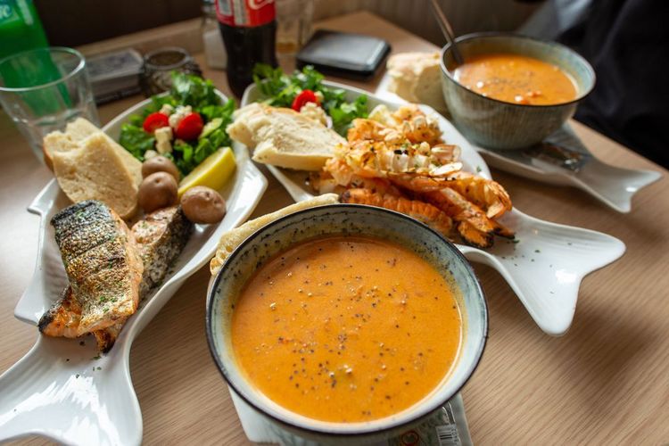 soupe de Langoustine et la Langoustine grillées