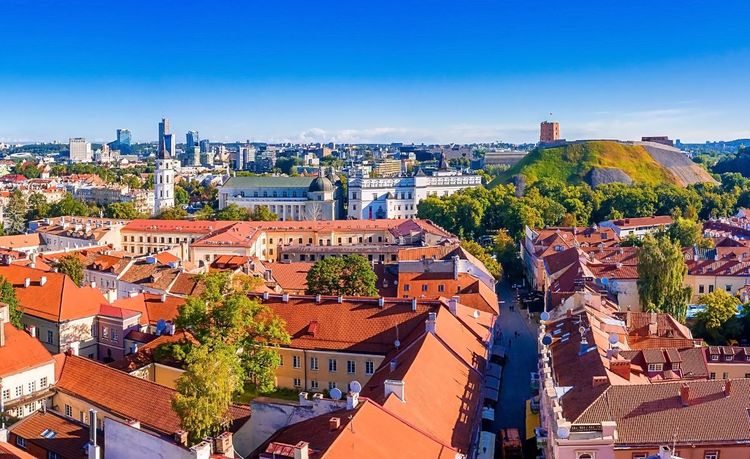 Vilnius, vue générale sur le centre ville