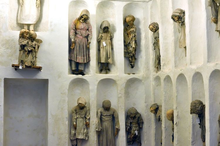 catacombes Capucine, Palerme, Sicile, Italie.