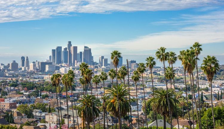 Vue aérienne de Los Angeles.
