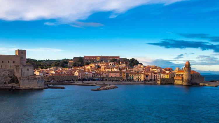 Collioure au coucher du soleil.