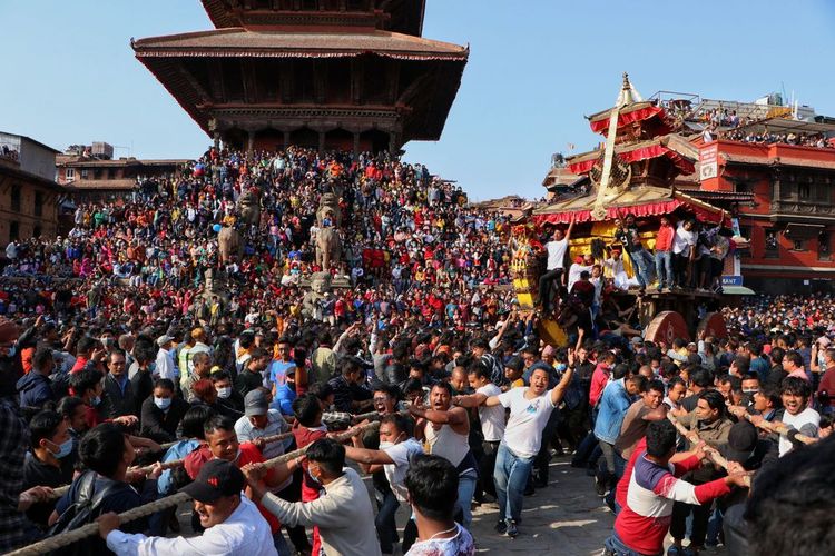  Festival de Bisket Jatra, Bhaktapur, Népal