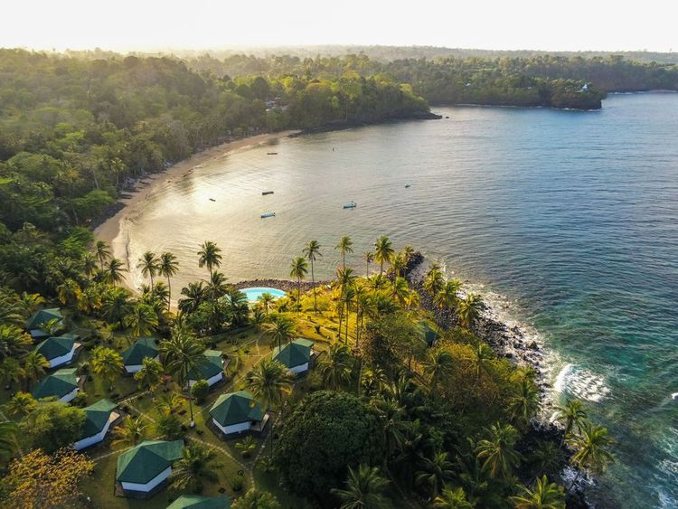 Vue aérienne de Santana à São Tomé e Principe