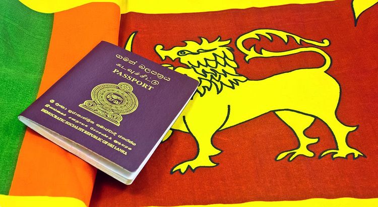 Passeport sur le drapeau du Sri Lanka