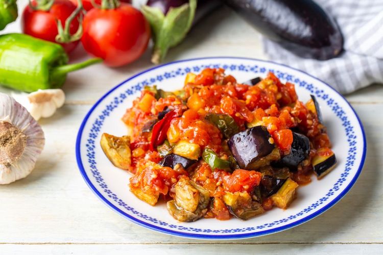 Belle assiettée de saksuka, la ratatouille turque