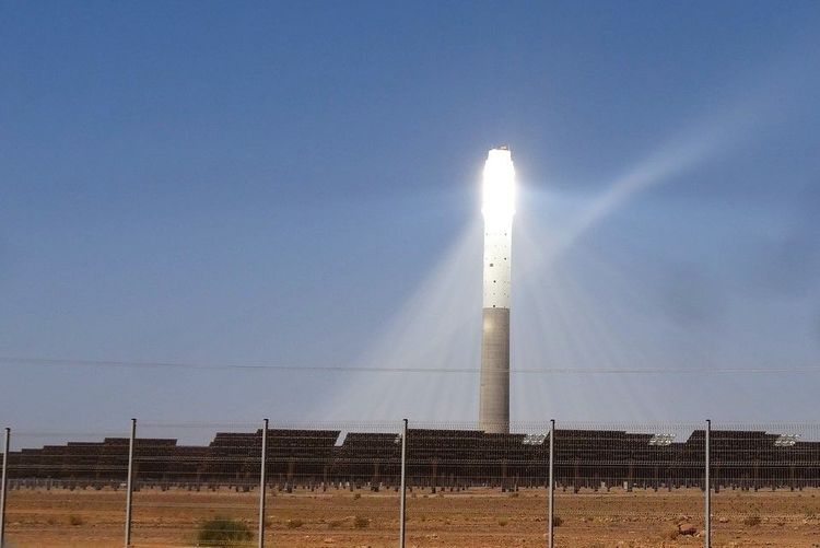 Le champs de panneaux solaires est un immense espace circulaire