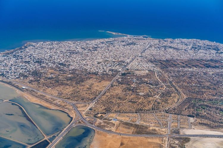 La Tunisie, vue depuis les airs.
