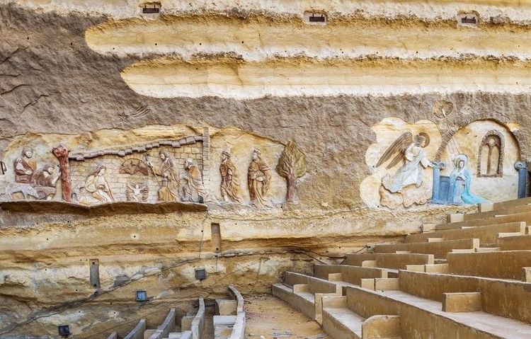 Fresque murale à la cathédrale Sainte-Marie-et-Saint-Simon-le-Tanneur, monastère Saint-Samaan-le-Tanneur