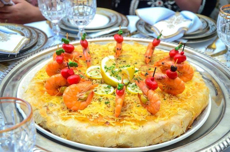 Grande pastilla aux fruits de mer