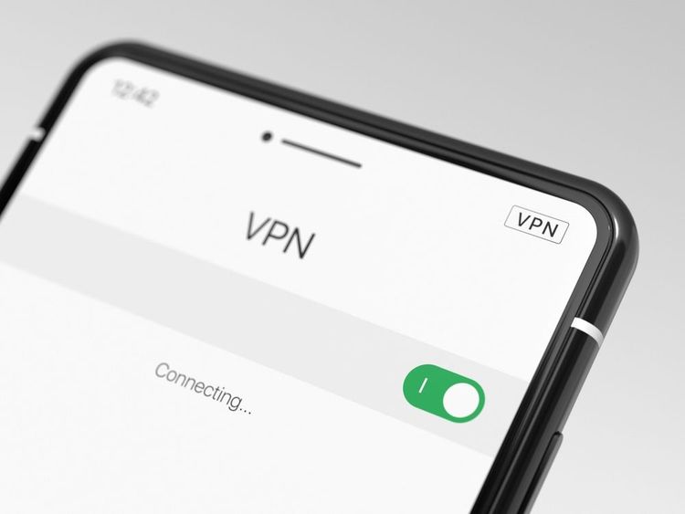 Un VPN activé sur un smartphone