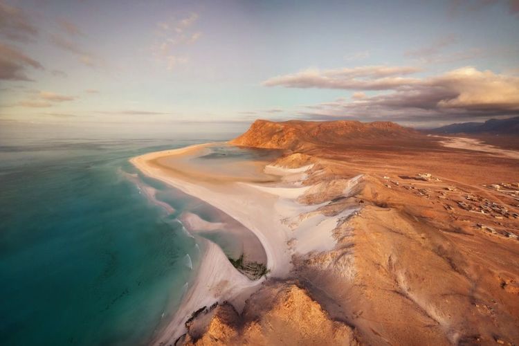 Ligne du lagon de Detwah à l'extrémité ouest de Socotra, Yémen