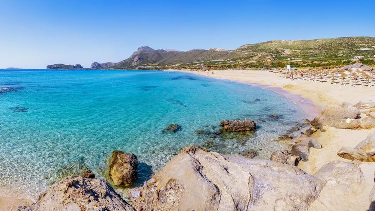 Le sentier de randonnée E4 commence à Kissamos (ici, la plage de Falasarna)