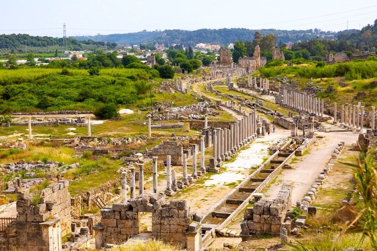 Vue aérienne sur le site
